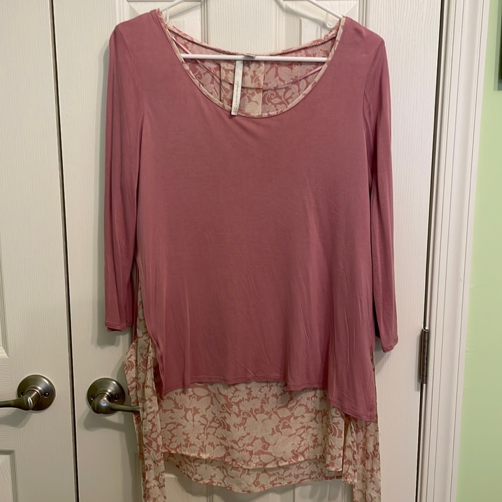 Lauren Conrad  mauve/ dusty pink.  Pretty top.